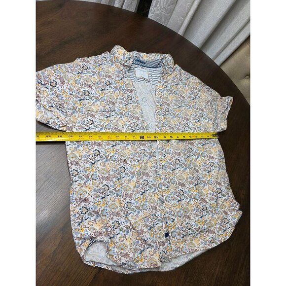 Denim & Flower Mens Floral Short Sleeve Button-Up Shirt L - Picture 6 of 9